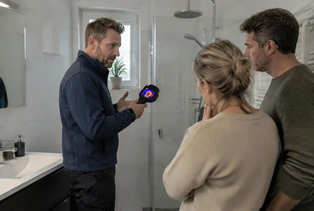 Lekdetectie Baarn – specialist legt bevindingen uit aan bewoner