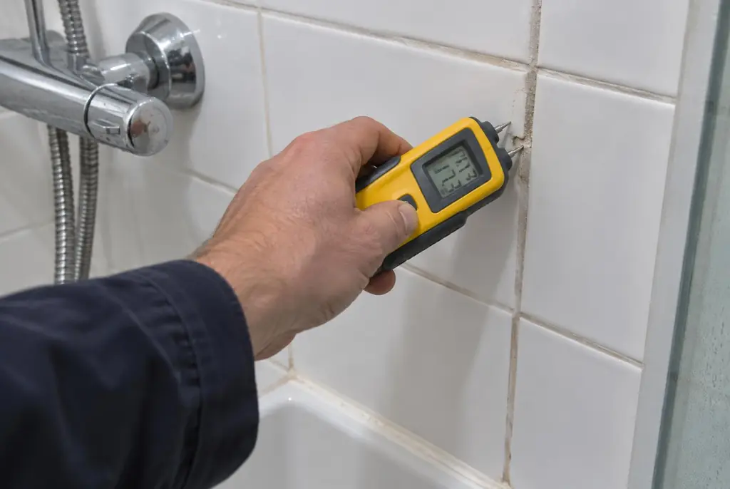 Lekdetectie Baarn – vochtmeter op badkamertegels bij de douche